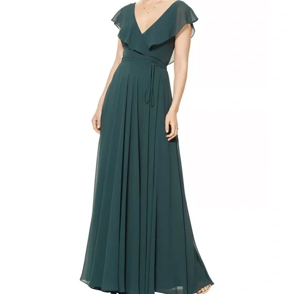 bill levkoff chiffon dresses Bill Levkoff | Dresses | Bill Levkoff Evergreen Chiffon Vneck Aline Dress